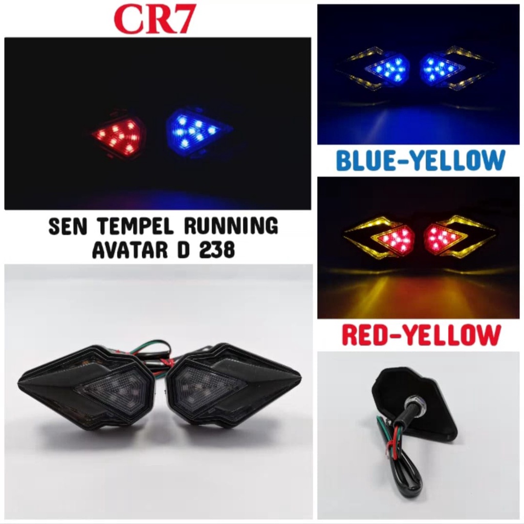 lampu sein tempel CRYSTAL Running standby 2 warna LED senja sein motor universal 2 mode bisa COD