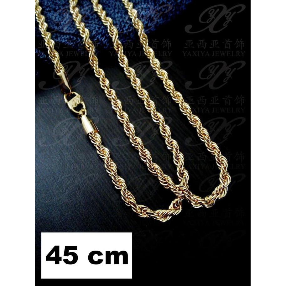 Super Yaxiya Kalung Tambang Perhiasan Imitasi Lapis Emas Aksesoris 18K 496 Sale