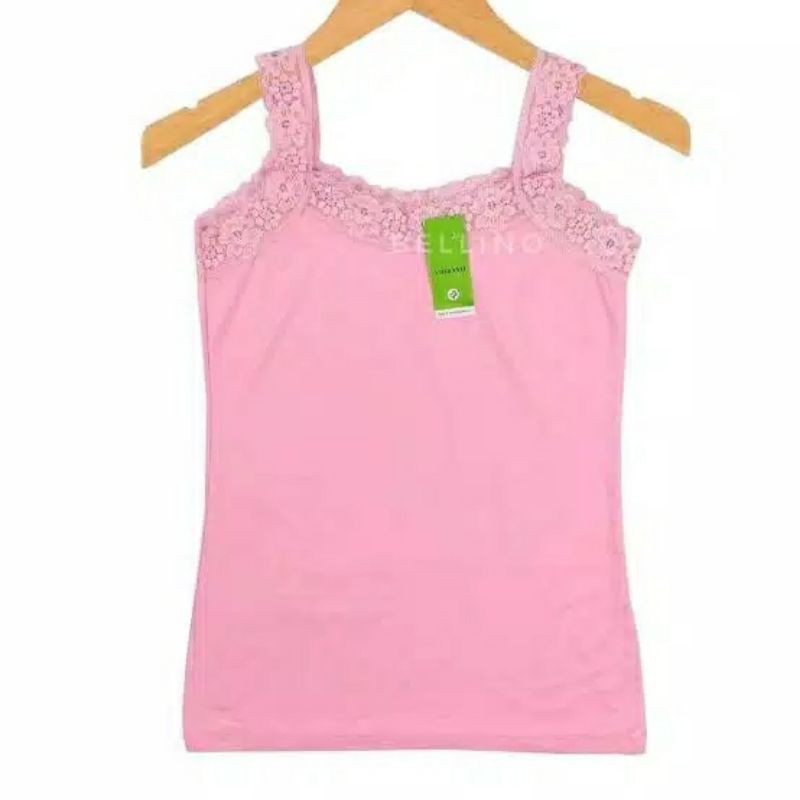 Tanktop Renda Wanita Baby Pink Fit XL Tangtop Cewek Bahan Adem Pink Tank Top Camisol Super Soft