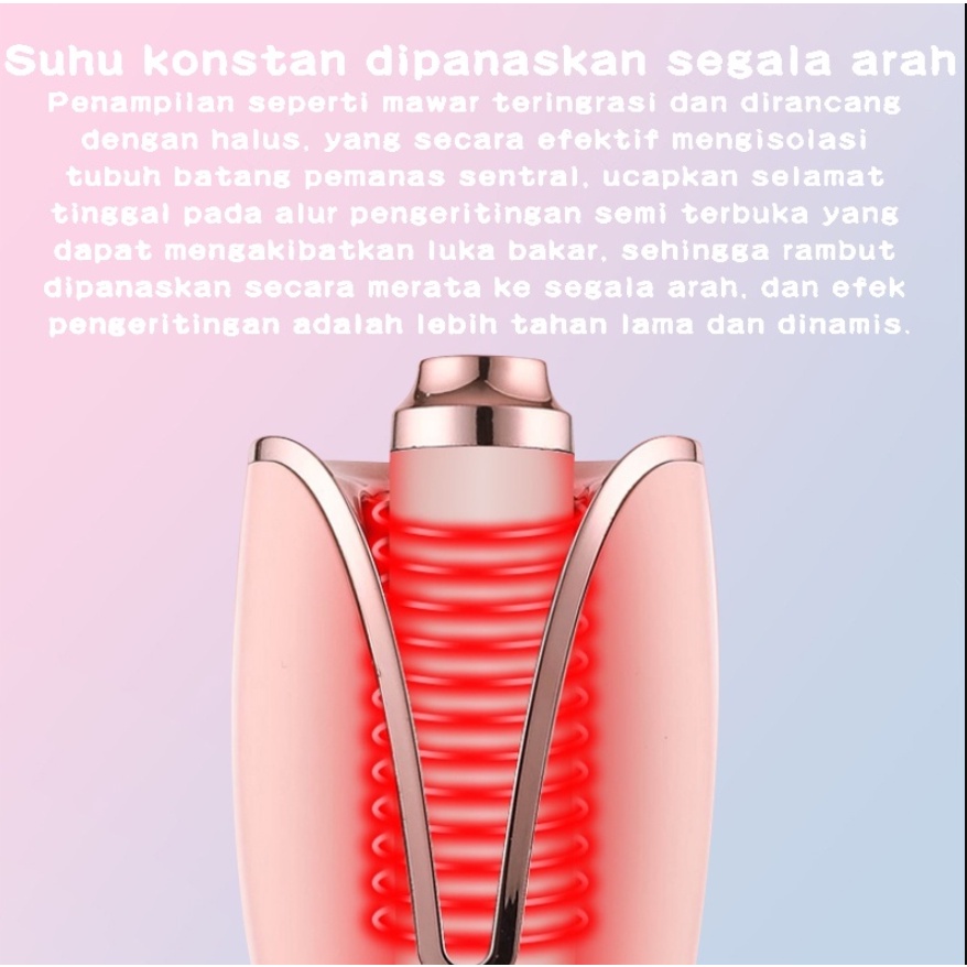 Pengeriting rambut otomatis volume besar gelombang besar otomatis basah dan kering penggunaan ganda spiral listrik pengeriting rambut besi pengeriting malas