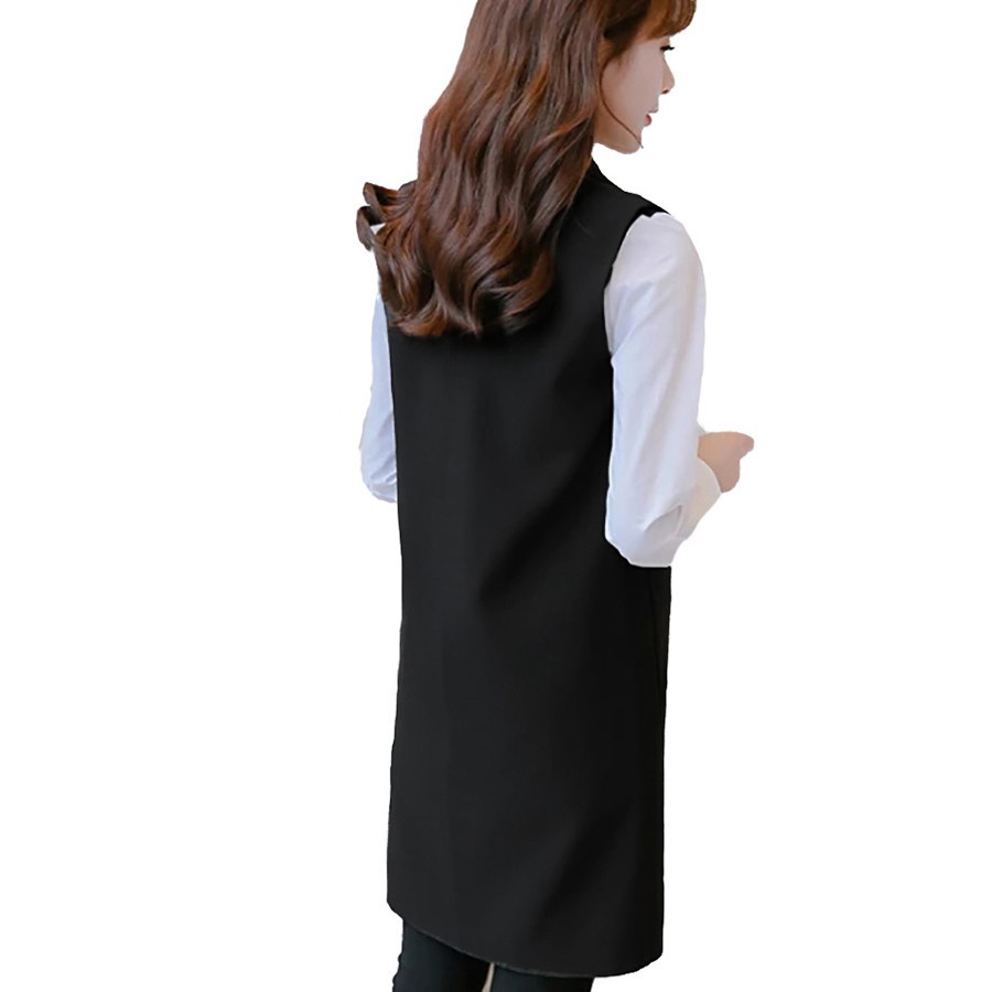 Cocok Buat wanita Hijab Casual Kantoran Panjang/ Blazer Tanpa Lengan Gaya Korea Wanita Dewasa