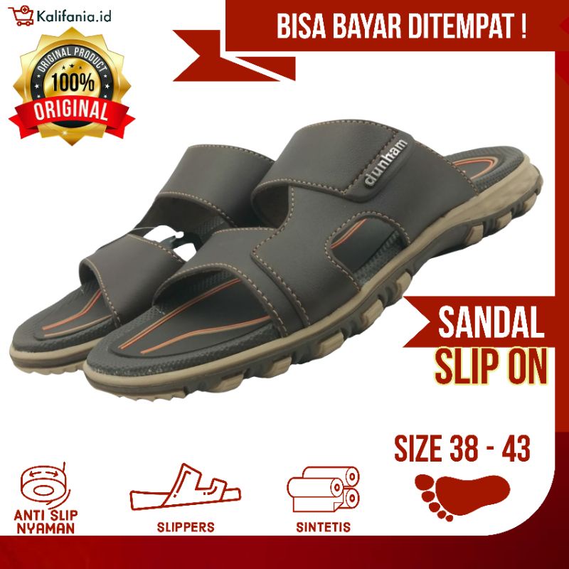 Sandal Cowok Slip On Sendal Pria Kasual Dewasa Selop Keren Kekinian Original Branded