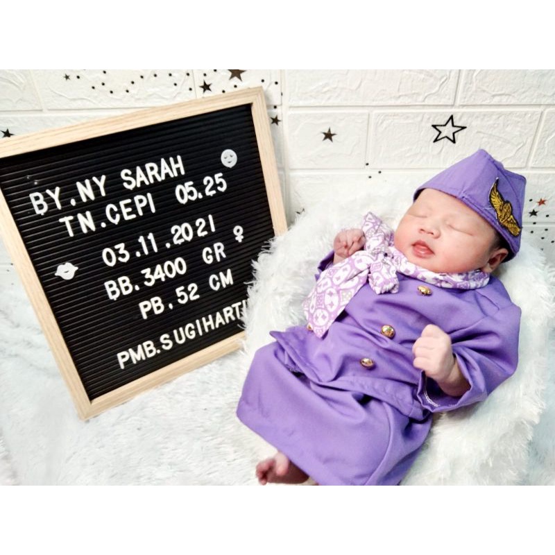 Kostum Bayi Foto Newborn Pramugari Baju Seragam Pramugari Anak