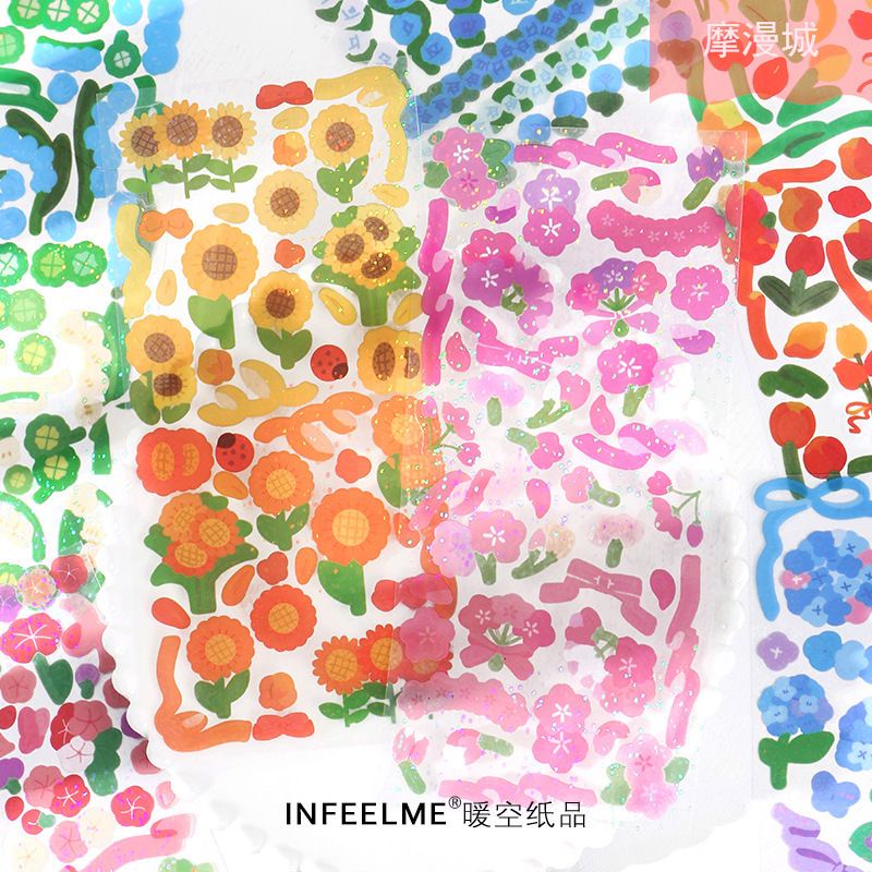 

Sticker Colorful pita ribbon mawar rose bunga flower Glitter hologram / Deco Stickers murah