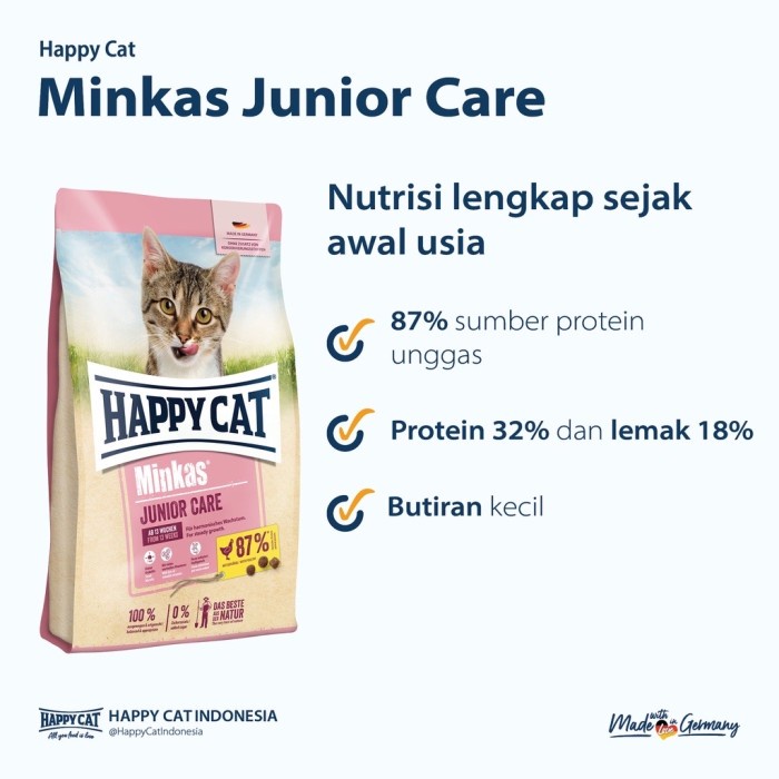 Happy Cat Minkas Junior Care 500gr / Makanan Kucing Minkas Junior