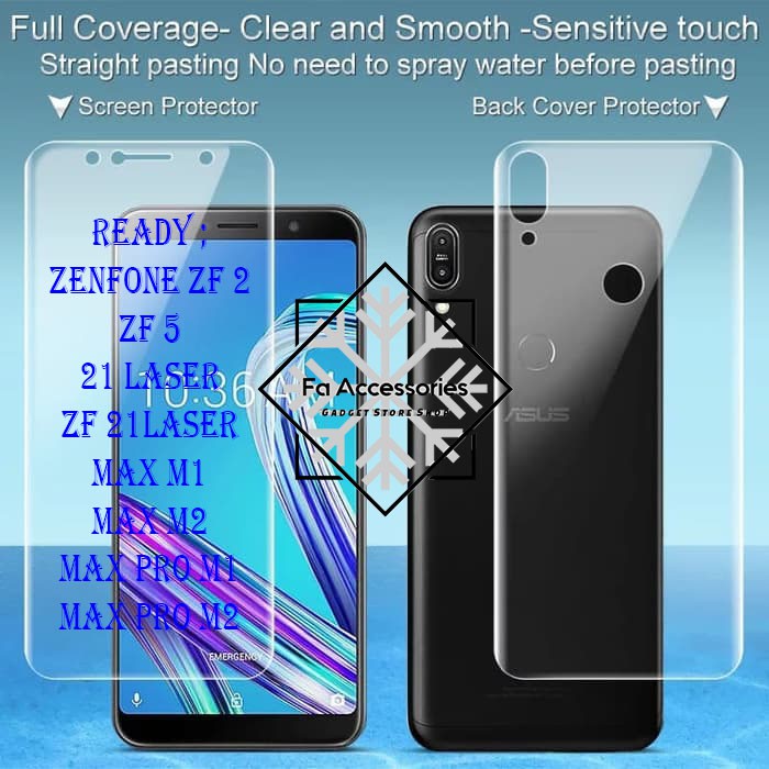 FA ANTI GORES JELLY HYDROGEL ZENFONE ZF 2 3 5 LASER 5,2 5,5 MAX MAXPRO PRO M1 M2 FULL PROTECTOR SHOCK