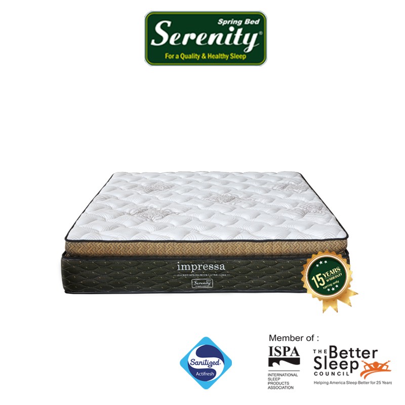 Kasur Serenity Impressa Pocket Spring With Latex by Elite Springbed Original anti bacteri ukuran 120