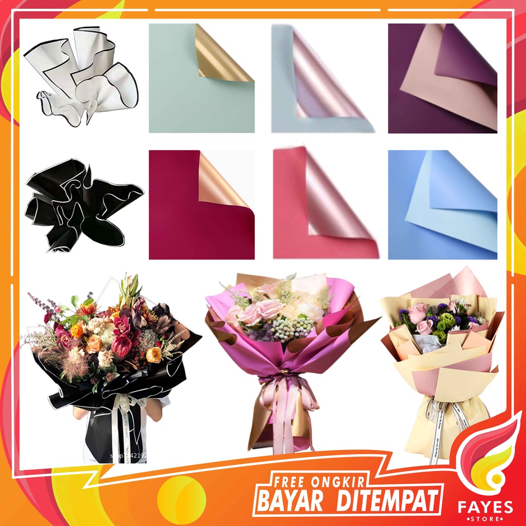 

FAYES COD Kertas Bunga / Kertas Kado / Flower Wrapping Florist BI Color Gold paper Cellophane Pembungkus Bunga / Flower Paper KB02 / KB12 / KB19