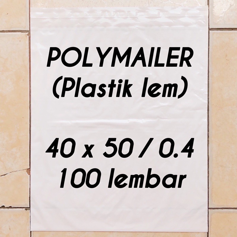 

plastik packing POLYMAILER JUMBO 40x50 0.4 100 lembar hitam putih plastik lem