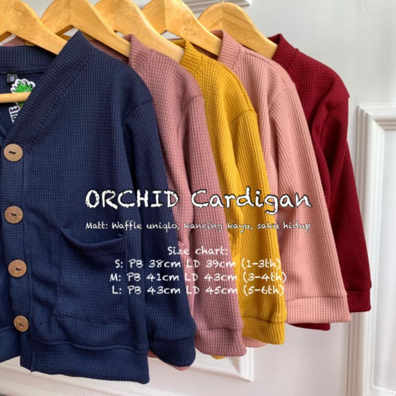 Cardigan Anak Orchid Pineapple Original Unisex 1-12 Tahun Waffle Super Premium Jaket Anak Terlaris Termurah Best Seller