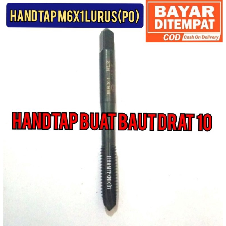 handtap tap M6x1 hss-e hand tap drat baut 10 pembuat drat ulang baut kepala kunci 10 bor tap baru
