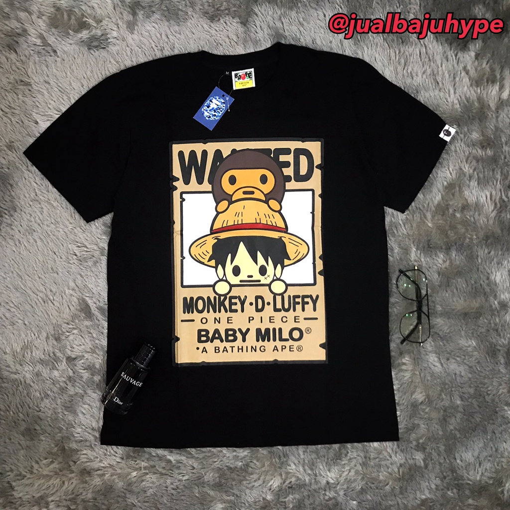 Baju Kaos Tshirt Bape Milo One Piece Premium Hype Mirror Quality