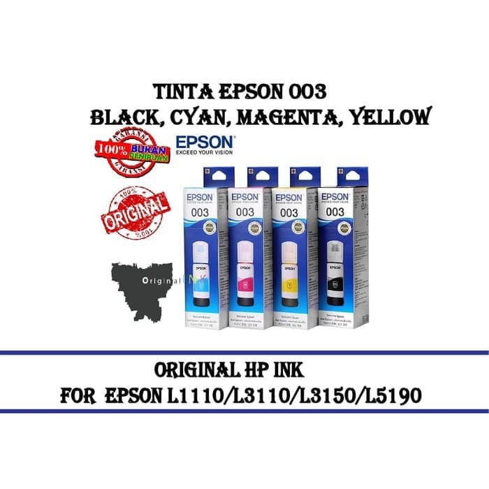 Tinta Epson 003 Cyan Magenta Yellow Black