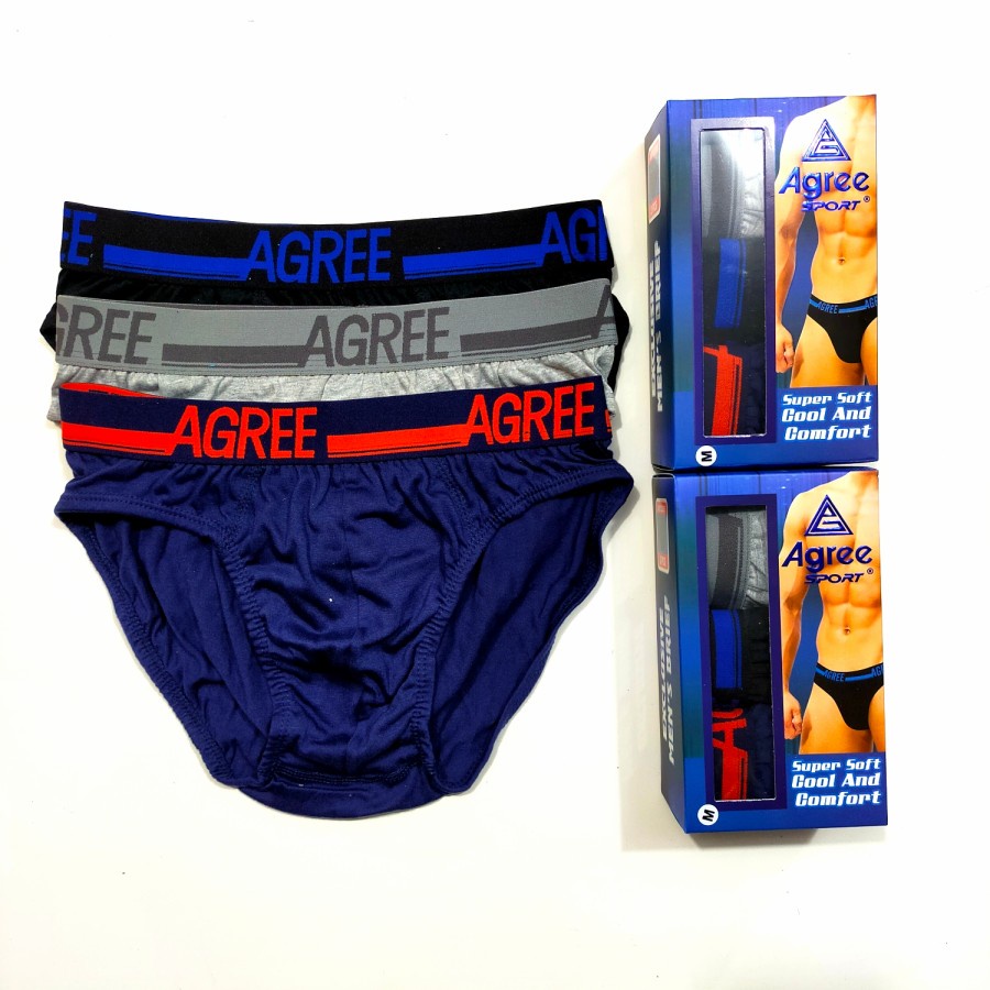 3 Pcs Celana Dalam Pria Agree Sport CD Underwear Pakaian Dalam AB25AGS