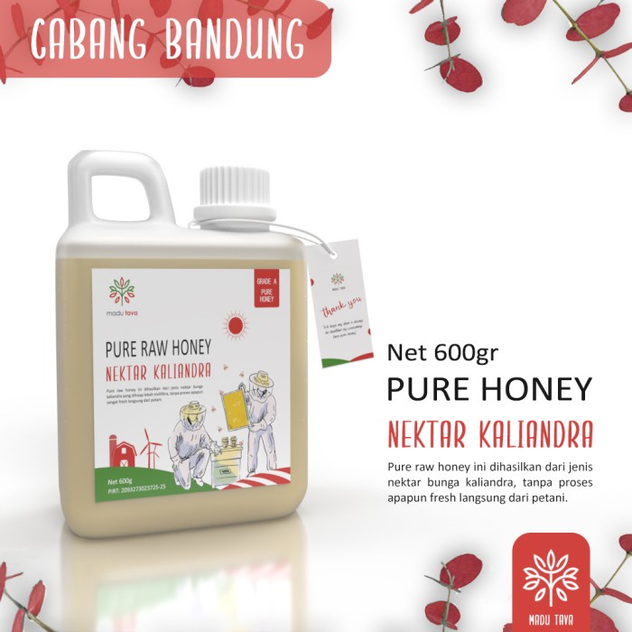 

Madu Murni Asli Tava 600gr Nektar Kaliandra 100% Pure Raw Honey Alami