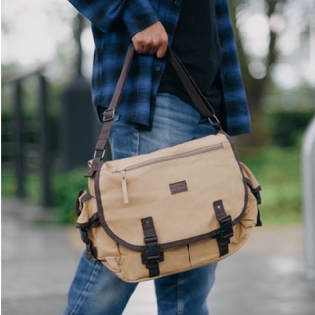 GH-Bag Tas Slingbag Pria/Tas Selempang/Tas Kerja Pria/Tas Cowo Besar Canvas Model Terbaru Kekinian