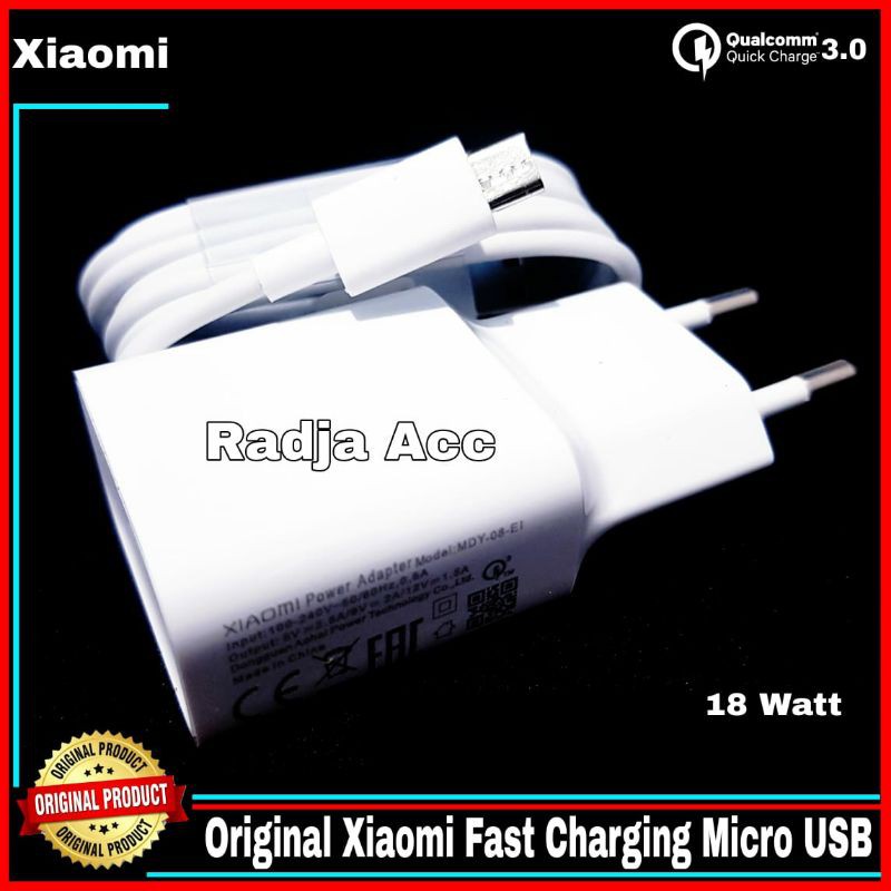 Charger Xiaomi Redmi Note 5 Note 5 Pro Original 100% Fast Charging Micro USB