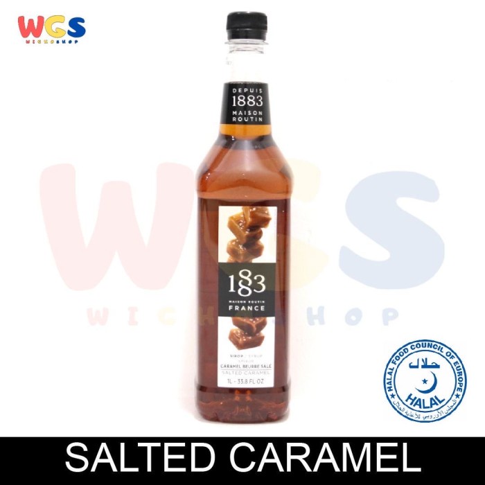 

Syrup 1883 Maison Routin France Salted Caramel Flavor 33.8 fl oz 1ltr