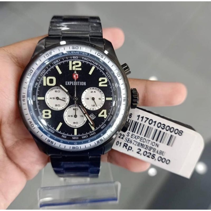 Jam tangan pria Expedition E 6728 Black / Exp E6728 original