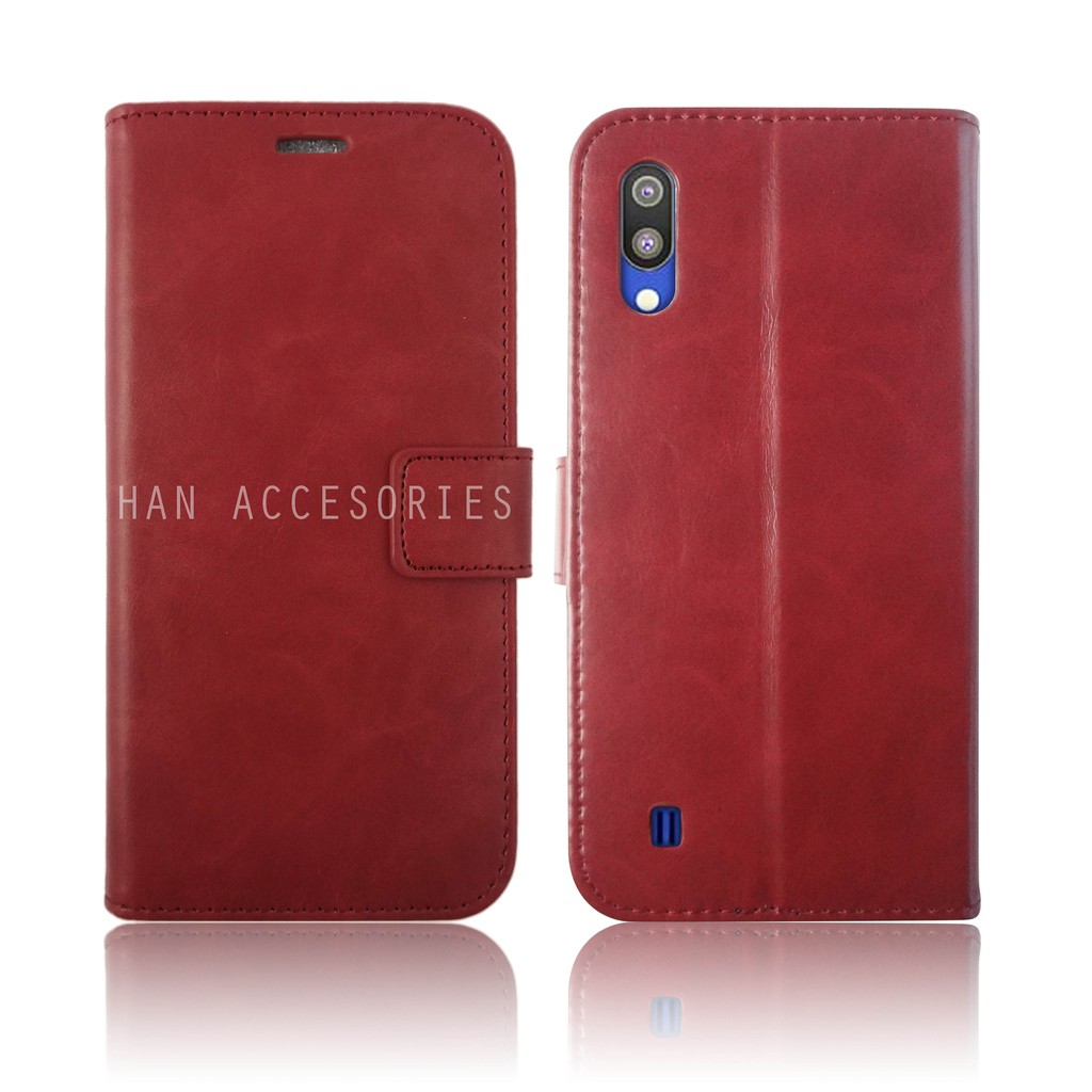 Samsung Galaxy M10/M20/A20/A30/A50/A70 Original Fashion Selular Flip Leather Case - Flip Cover/Flip