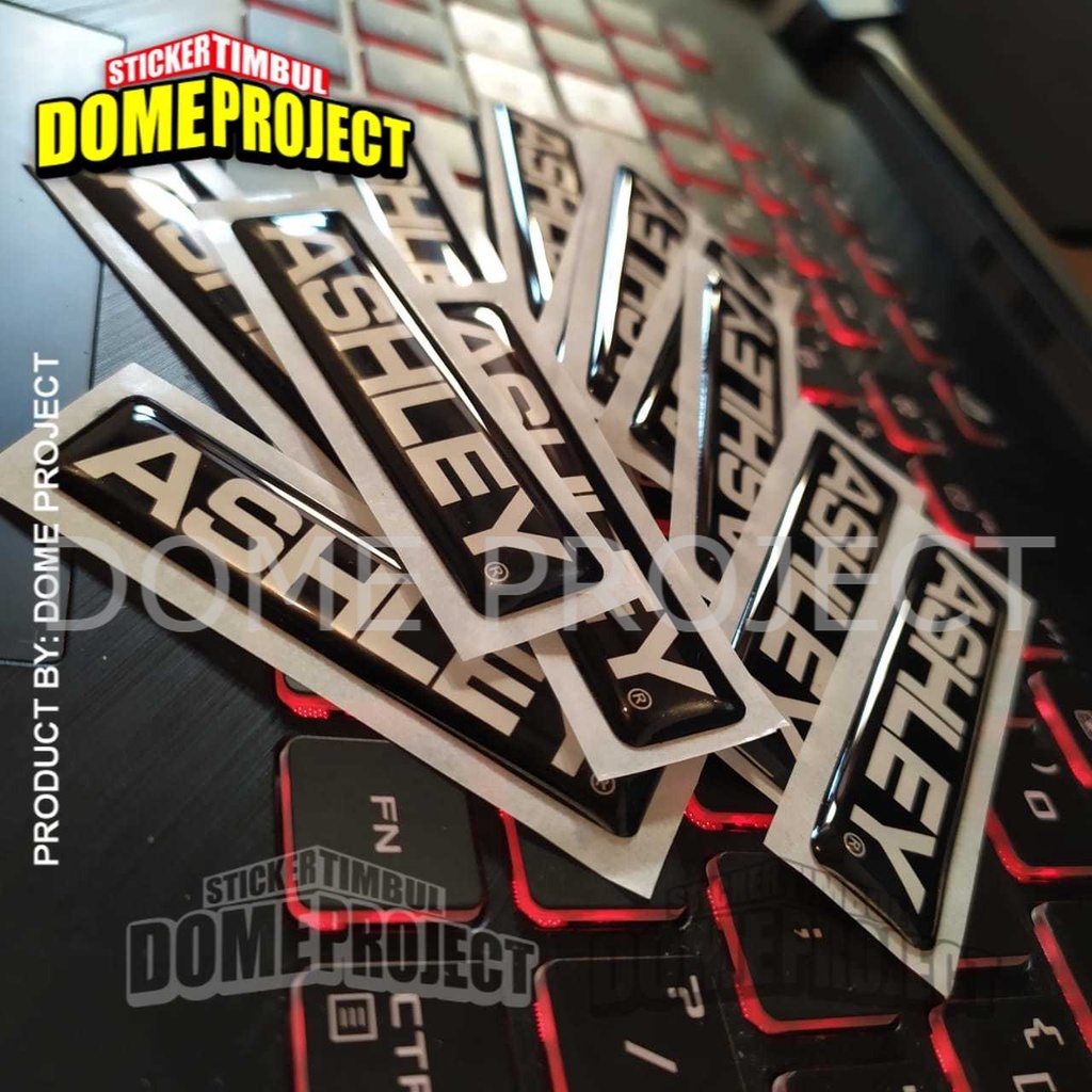 EMBLEM STIKER ASHLEY SOUND STIKER AUDIO STICKER LENTUR 3D BENTUK KOTAK UKURAN 15MM X 62MM