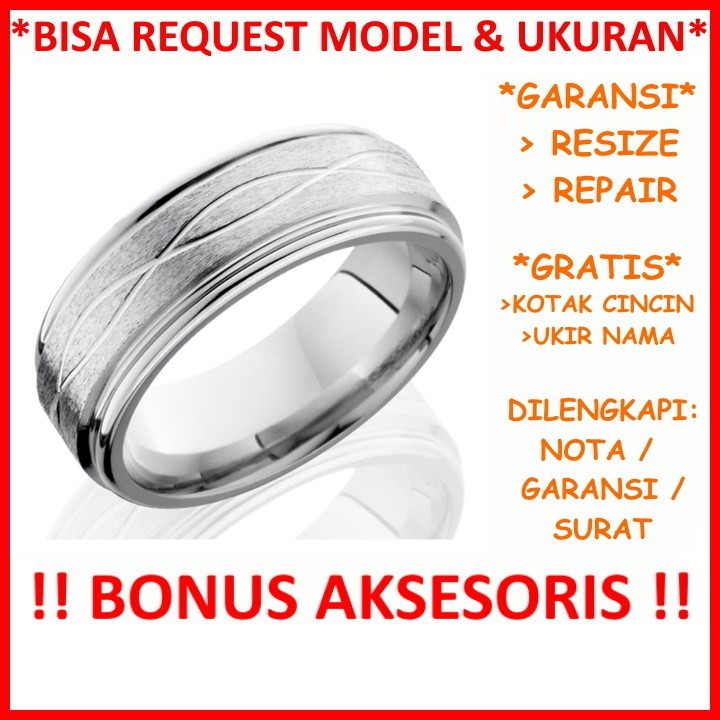 Gratis Tulis Ukir Nama Bisa Pesan Model Garansi Silver Asli Cincin Kawin Perak Tunangan Nikah Id189