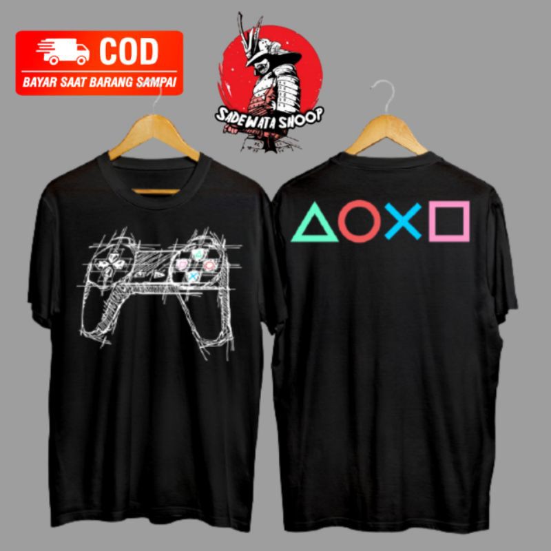 Baju motif stik ps / kaos distro game /tshirt logo stik ps2