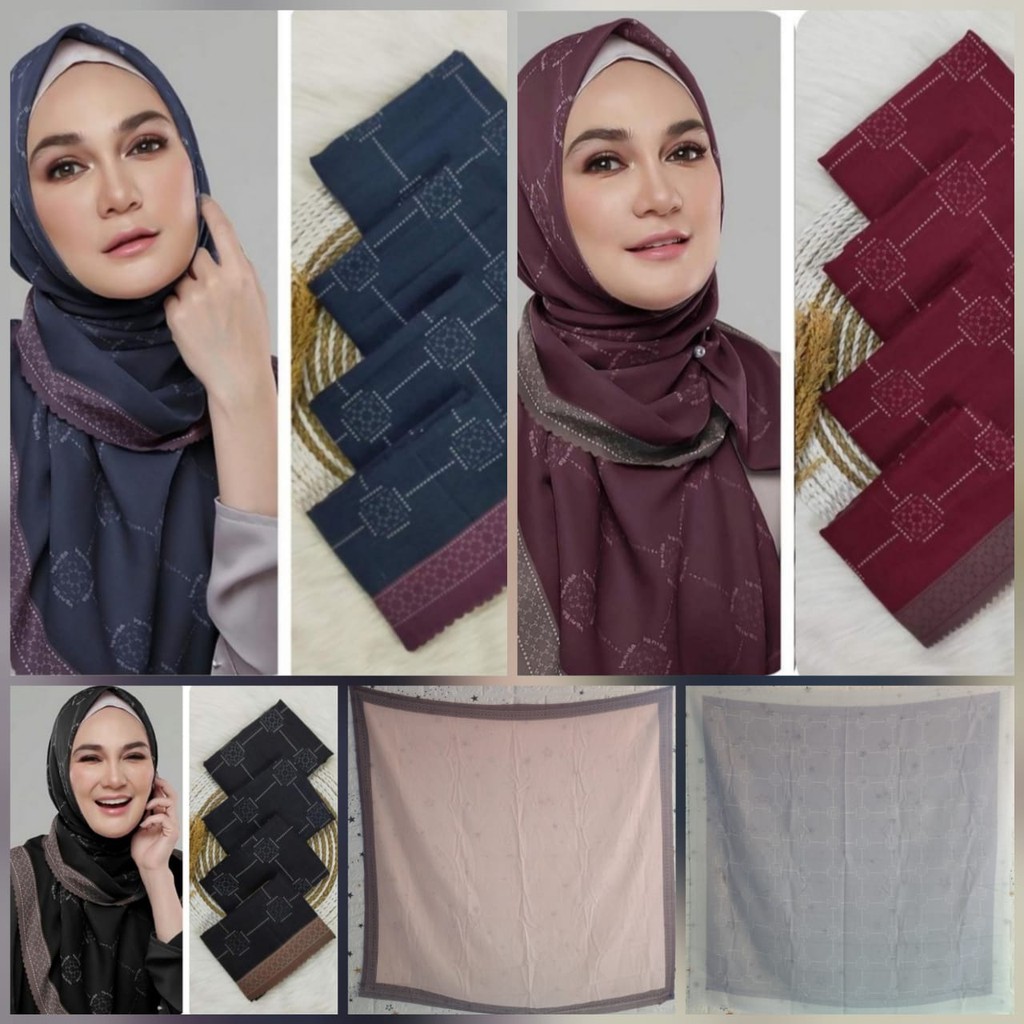 Jilbab Segiempat / Voal Motif / Terbaru / Ghaidahijabsementara / Voal / Lasercut / Hijab Luna Maya