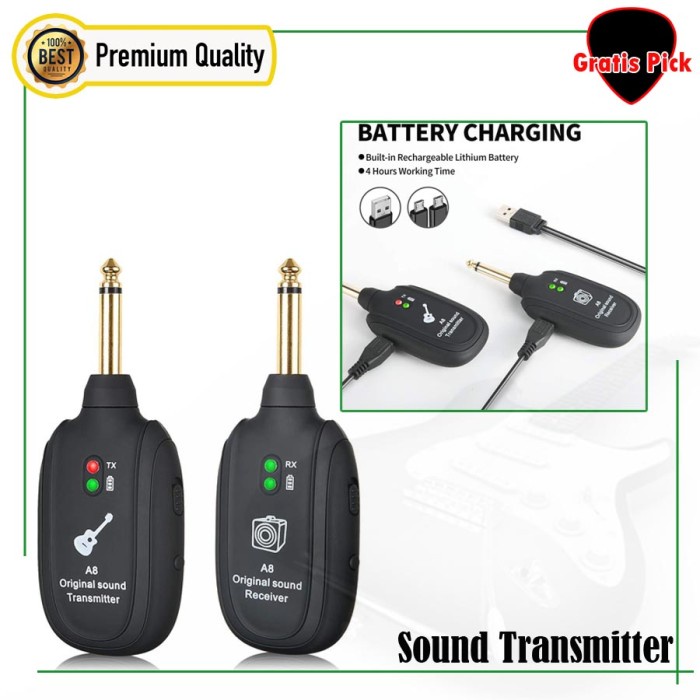 Jack Transmitter Wireless Sound Transmitter Receiver UHF Tanpa Kabel