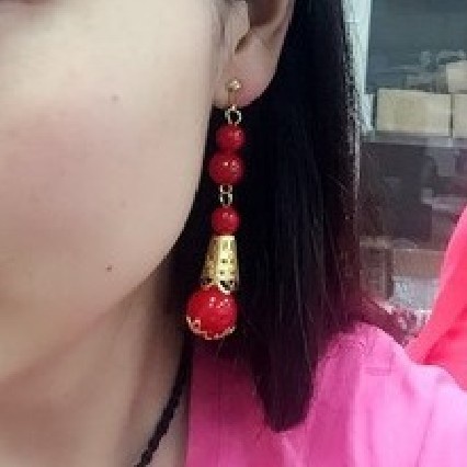 Anting Klip On Wanita Hias Mutiara Imitasi Warna Merahputih Untuk Pesta Pernikahan