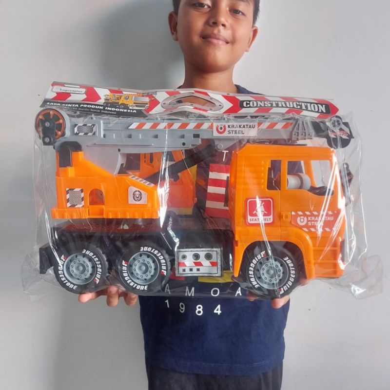 Mainan Truk Crane Uk Besar Edukatif - Mobil Mobilan Truk Crain Jumbo Anak Laki Cowok Edukasi
