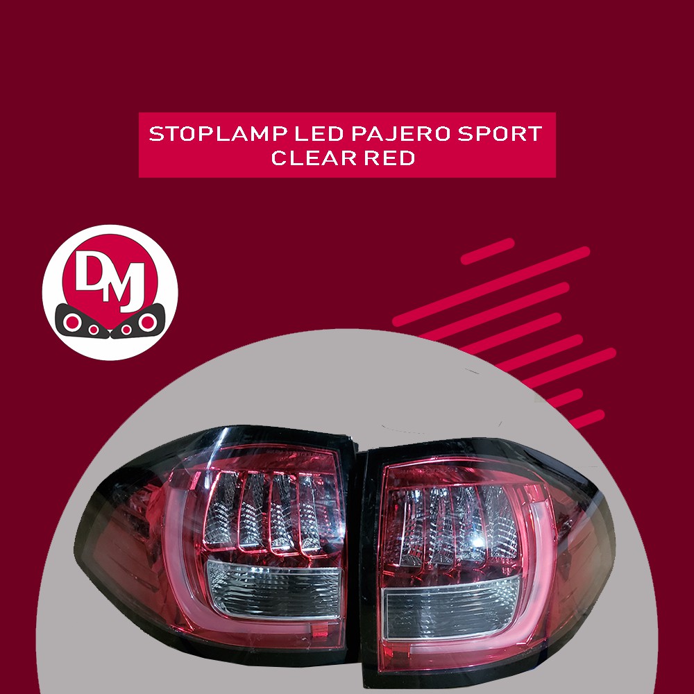 LAMPU BELAKANG MITSUBISHI PAJERO SPORT DAKAR 2010 - 2011 LIGHT BAR LED  CLEAR RED