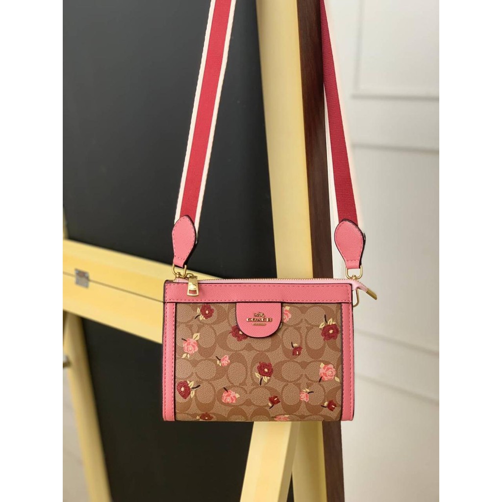[7.7 Boombastis Sale⚡] - TAS BAG WANITA COACHH CH32 DOUBLE STRAP SLINGBAG  PREMIUM IMPORT