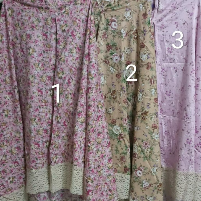 Mukena katun jepang premium renda rajut lebar