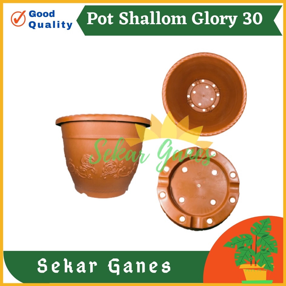 Sekarganes Pot Shallom Glory 30 Merah Bata Coklat  Pot Glory Kotak Ukuran 30 35 Cm Motif Bunga Timbul Pot Bunga Besar Murah Tebal Bagus