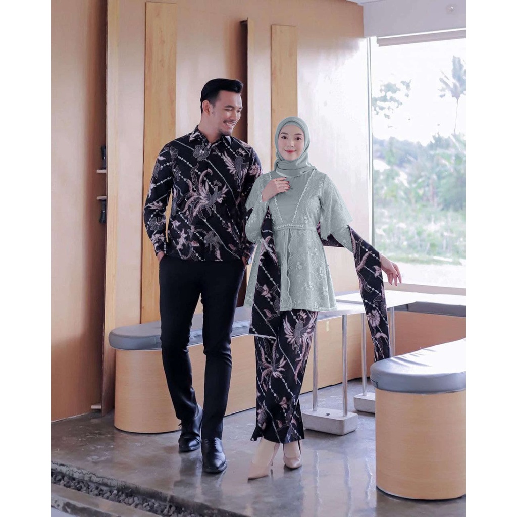 Kebaya Couple Modern Kebaya Tunangan Lamaran Wisuda Maura Couple - Sania Ruffle Batik Couple CP DEVINDA DNT Garansi Termurah Shopee Kebaya Couple, Kebaya Wisuda, Kebaya Tunangan - WIDBATIK