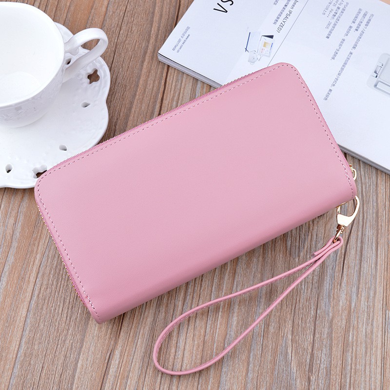 DOMPET PANJANG WANITA PREMIUM 2 RESLETING KULIT NAOMI IMPORT MURAH KARTU KOREA TALI UANG BATAM CEWEK