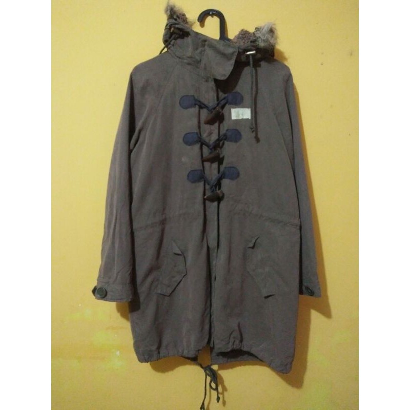 e hyphen world gallery Suede Parka military second - Long coat second