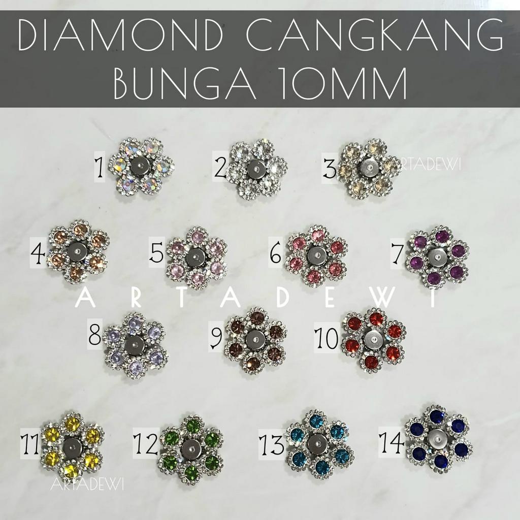 CB1701 | 1 lusin cangkang acrylic bunga 10 mm / Diamond cangkang 10mm