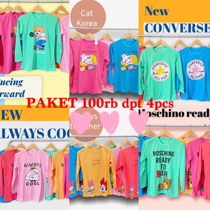 100rb =4pcs paket usaha kaos grosir murah