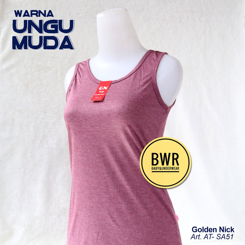 TANGTOP Golden Nick AT- SA51 Tali LEBAR | Kaos Tank Top Wanita Singlet Warna LEBAR - Bwr