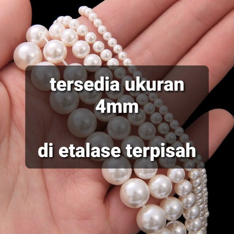 (10gr) Manik Mutiara Ringan Sintetis Mutsin 6mm 8mm 10mm