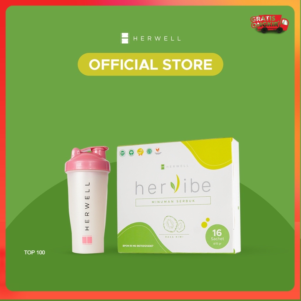 Herwell - Hervibe + Shaker BPOM HALAL HERWEL ORI ORIGINAL OFFICIAL STORE DIET PELANGSING