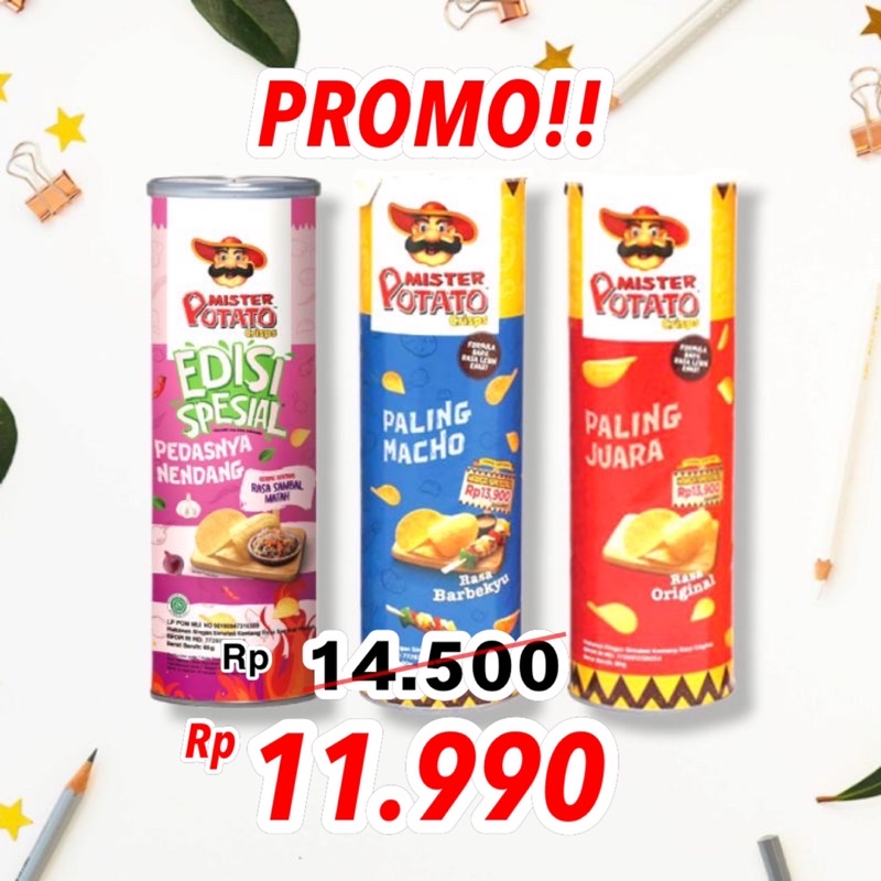 

(PROMO) Mister Kentang Snack Mr. Potato Crips Keripik Kentang pringles Original BBQ Sambal Matah 85G keripik mr potato snack Barbeque barberqui sambel matah 85 Gram 85 G