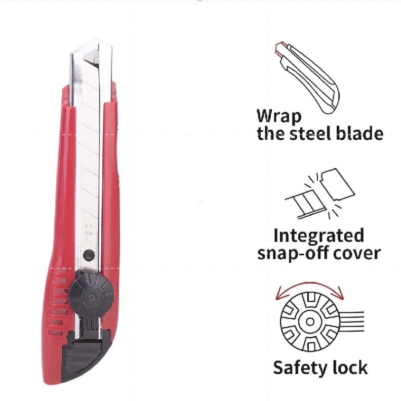 

R2GO - Deli RED Cutting Knife CD10040 Pisau Silet Tajam & Tahan Lama