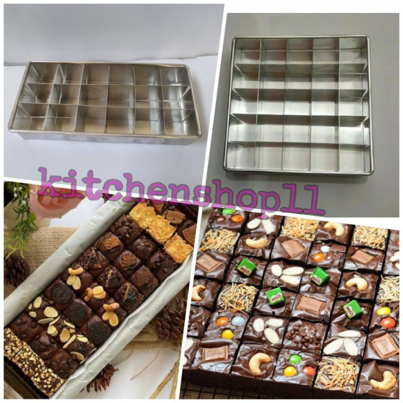 Loyang brownies sekat / loyang kotak brownies / cetakan kue kotak brownies sekat ukuran 15cm 20cm 22cm 24cm 26cm 30cm