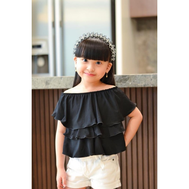 Sabrina layer 3 in 1 untuk anak usia 2-4 tahun nablfashion / sabrina jersey / blouse remple anak