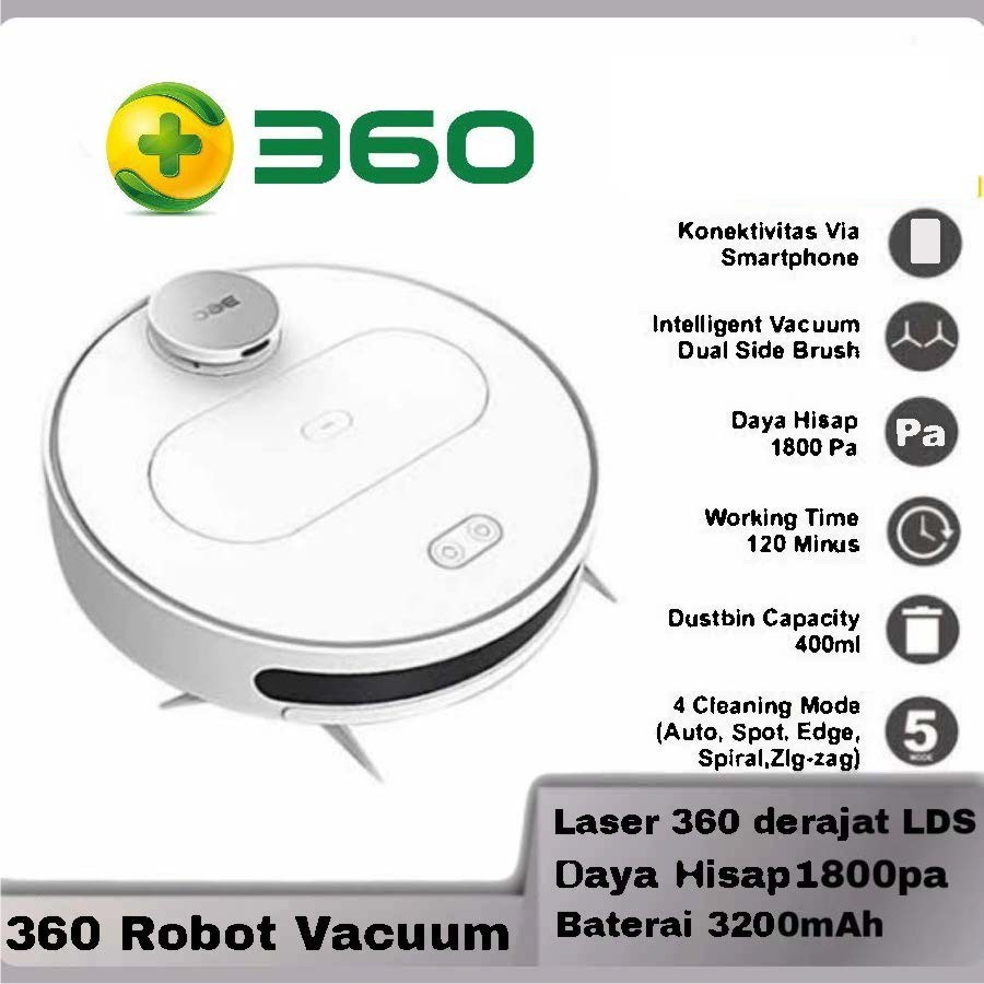 360 Robot Vacuum Cleaner S6 LDS 1800pa Suction Power Carpet Hard Floor