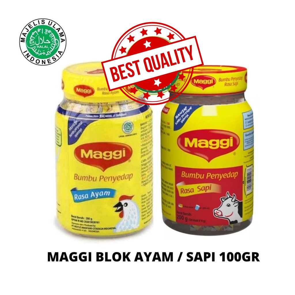 MAGGI BLOK SAPI / AYAM isi 25 BLOK cube (4gr) Bumbu kaldu bubuk Penyedap Rasa 100gr 25 blok