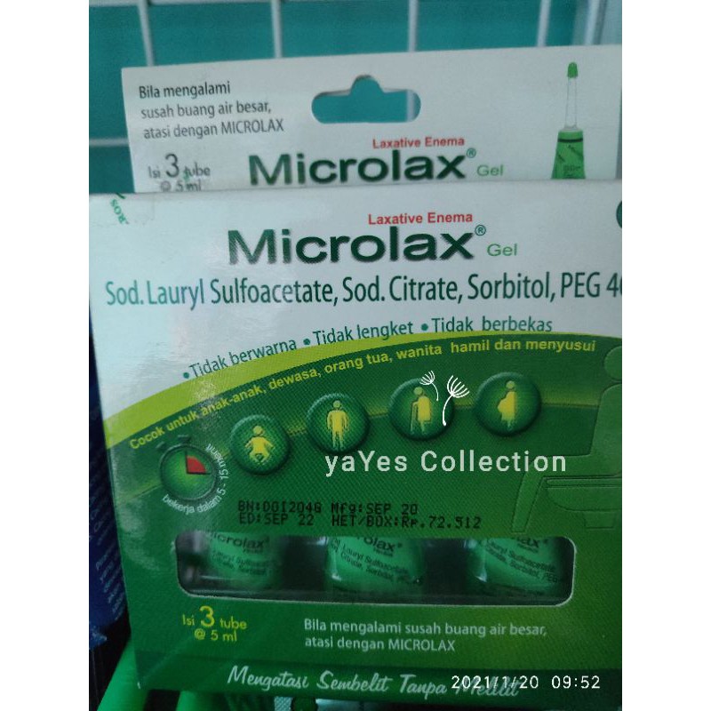 Microlax gel 5 ml tube susah buang air besar BAB Sembelit mikrolak dewasa anak orang tua ibu hamil